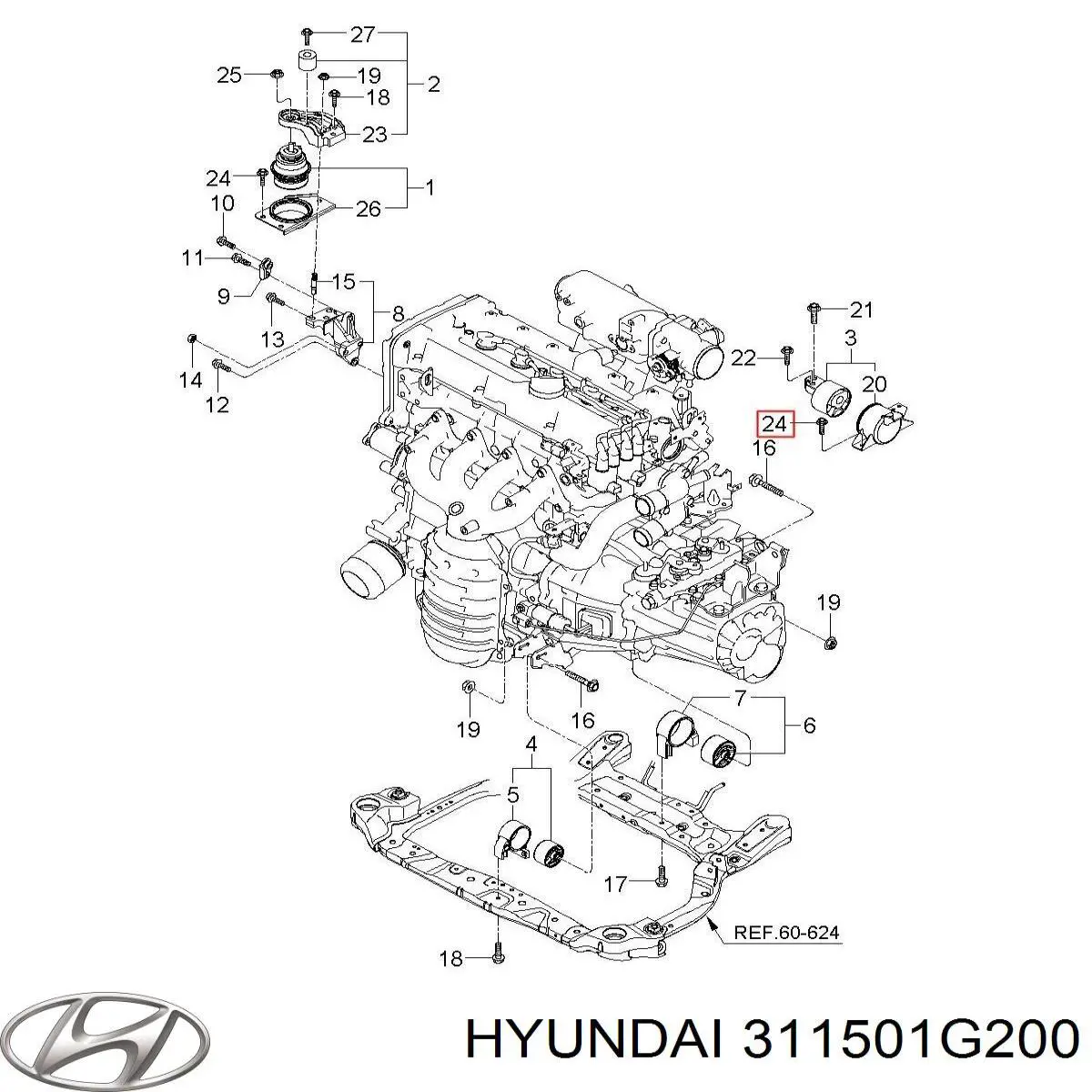 Zbiornik paliwa Hyundai/Kia 311501G200 cena, od 60,35 USD