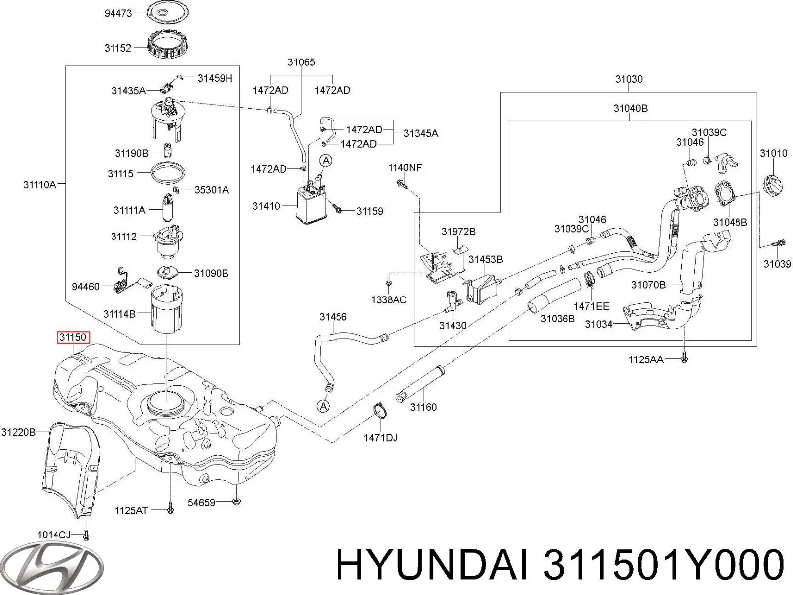 Zbiornik paliwa do KIA Picanto II TA