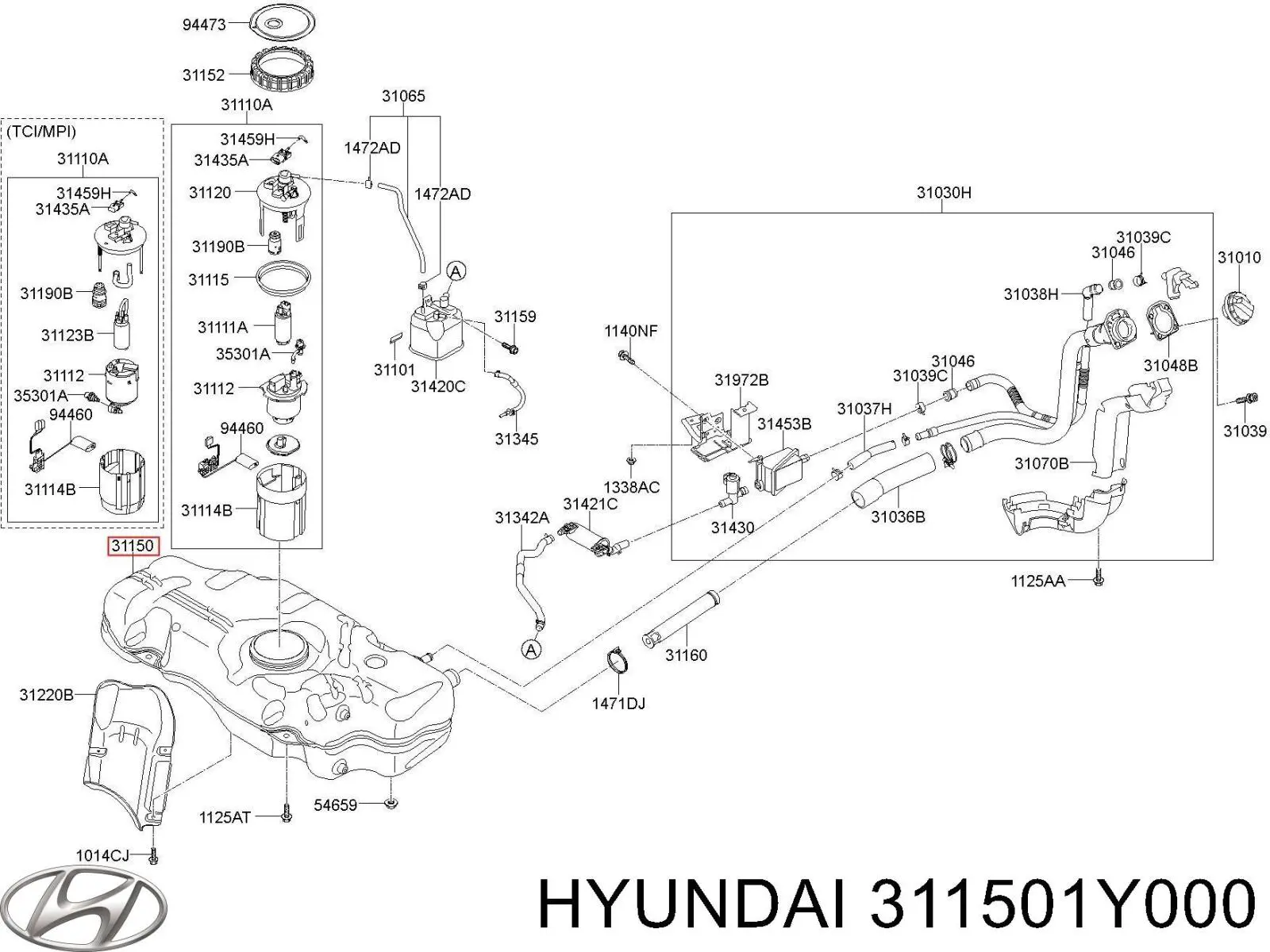 Zbiornik paliwa KIA Picanto II hatchback (TA) (2011 - 2018) cena, od 285,46 USD
