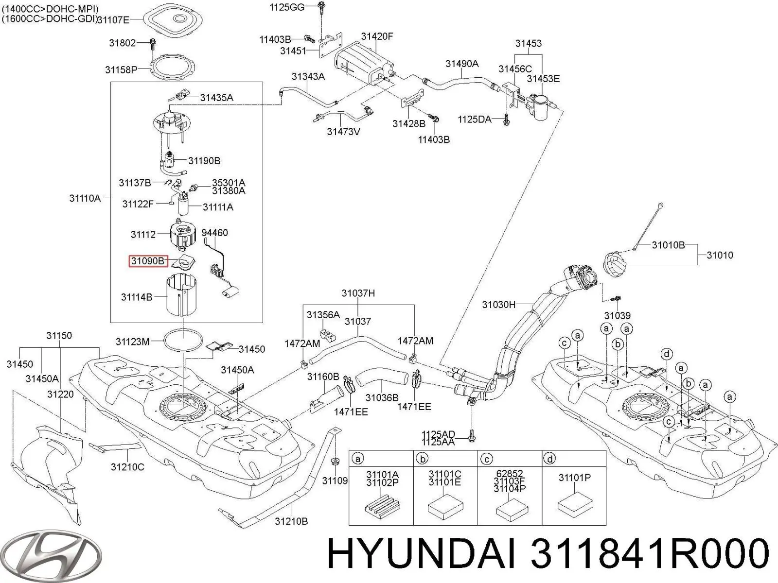 Do koszyka 311841R000 Hyundai/Kia Filtr paliwa