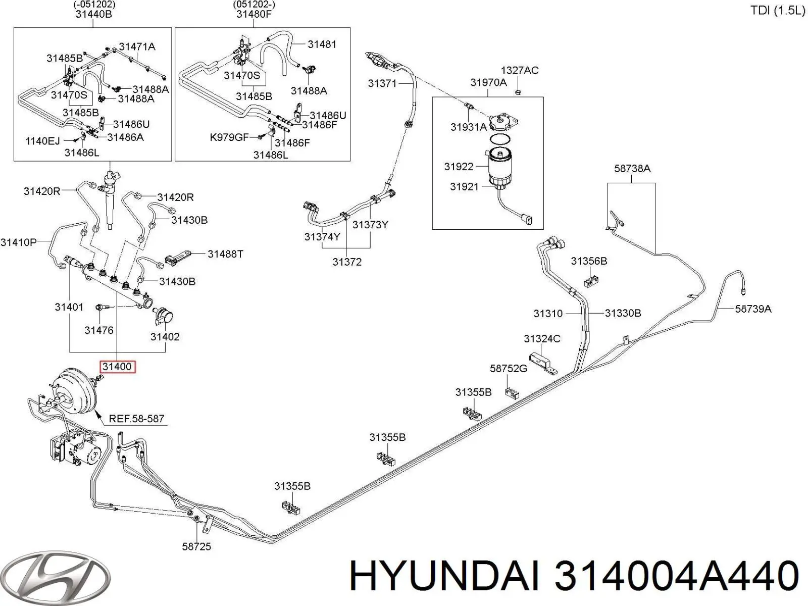 Rozdzielacz paliwa Hyundai/Kia 314004A440 cena, od 114,07 USD