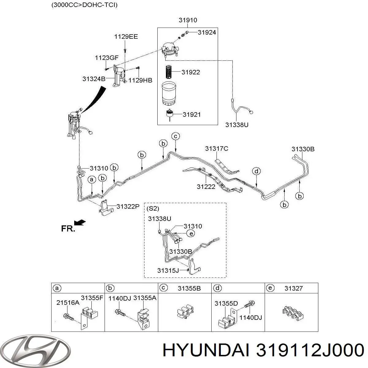 Do koszyka 319112J000 Hyundai/Kia Filtr paliwa