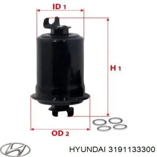 Filtr paliwa Hyundai/Kia 3191133300 cena, od 7,85 USD