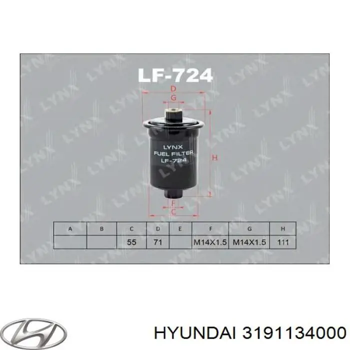 Do koszyka 3191134000 Hyundai/Kia Filtr paliwa