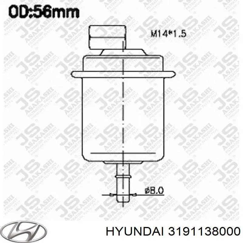 Filtr paliwa 3191138000 Hyundai/Kia