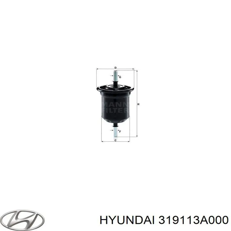 Do koszyka 319113A000 Hyundai/Kia Filtr paliwa