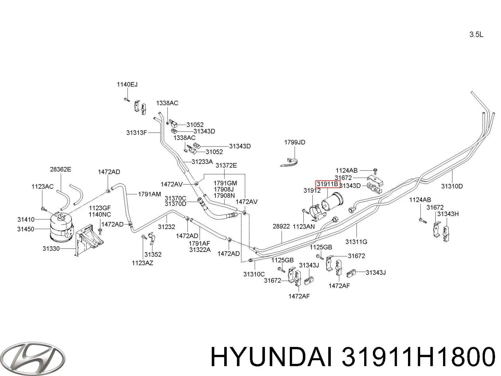Filtr paliwa Hyundai/Kia 3191138000 cena, od 7,50 USD