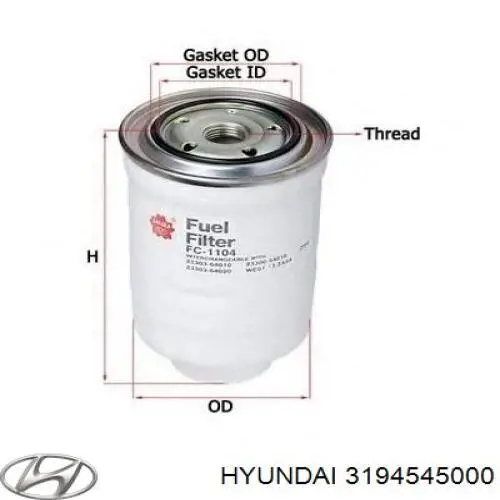 3194545000 Hyundai/Kia Filtr paliwa