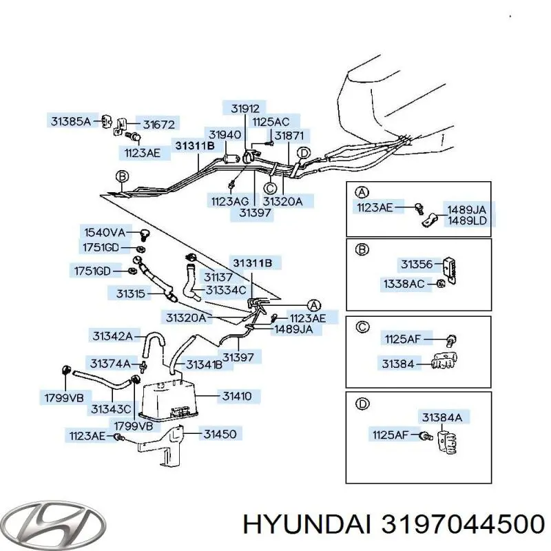 Filtr paliwa Hyundai/Kia 3197044500 cena, od 15,13 USD
