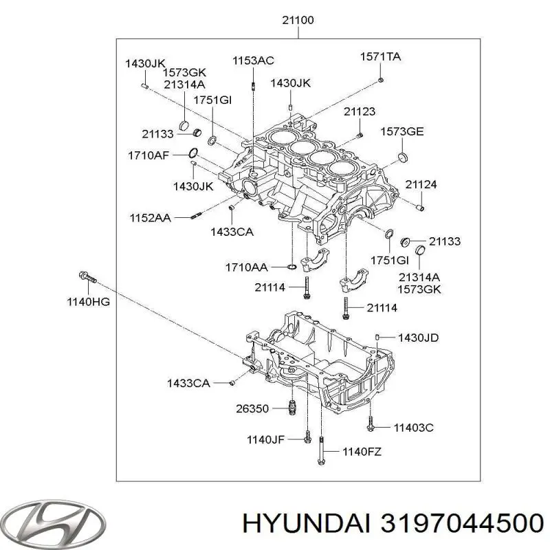 Filtr paliwa 3197044500 Hyundai/Kia