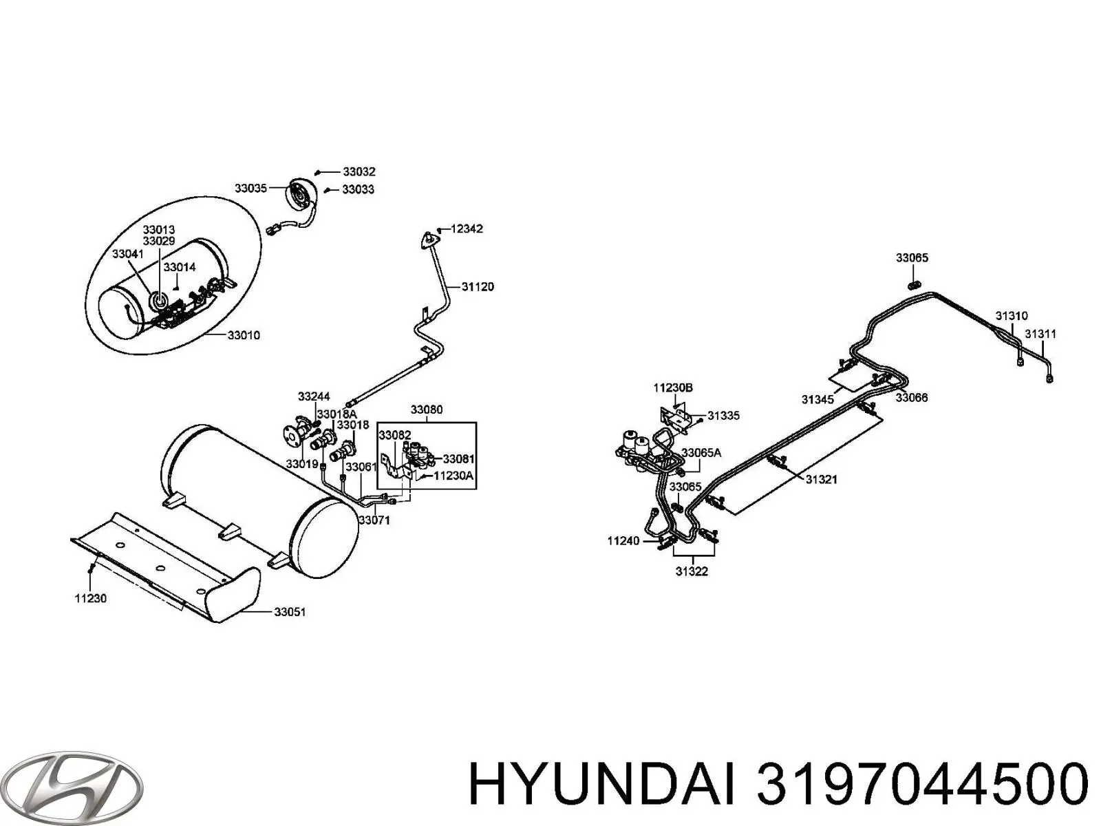 Do koszyka 3197044500 Hyundai/Kia Filtr paliwa