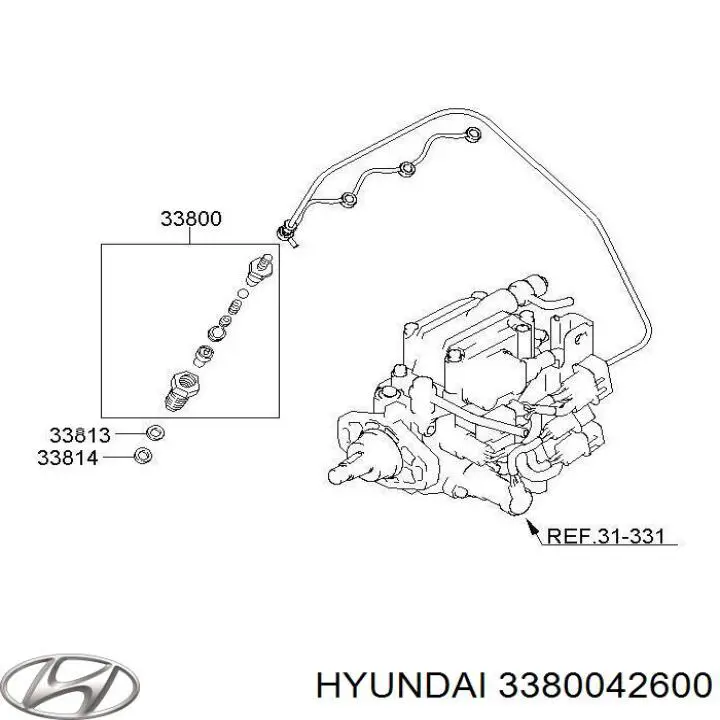 Do koszyka 3380042500 Hyundai/Kia Wtryskiwacz paliwa