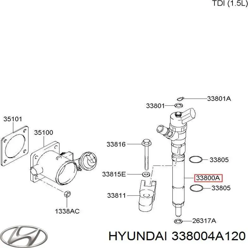 Wtryskiwacz paliwa Hyundai/Kia 338004A120 cena, od 150,78 USD