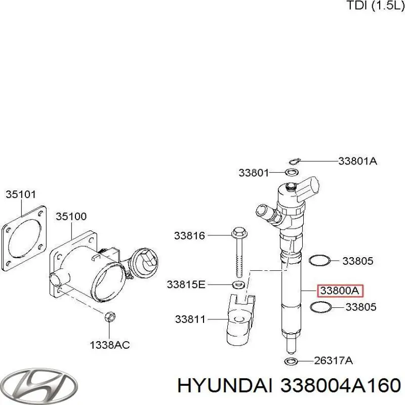 Wtryskiwacz paliwa Hyundai/Kia 338004A160 cena, od 119,18 USD