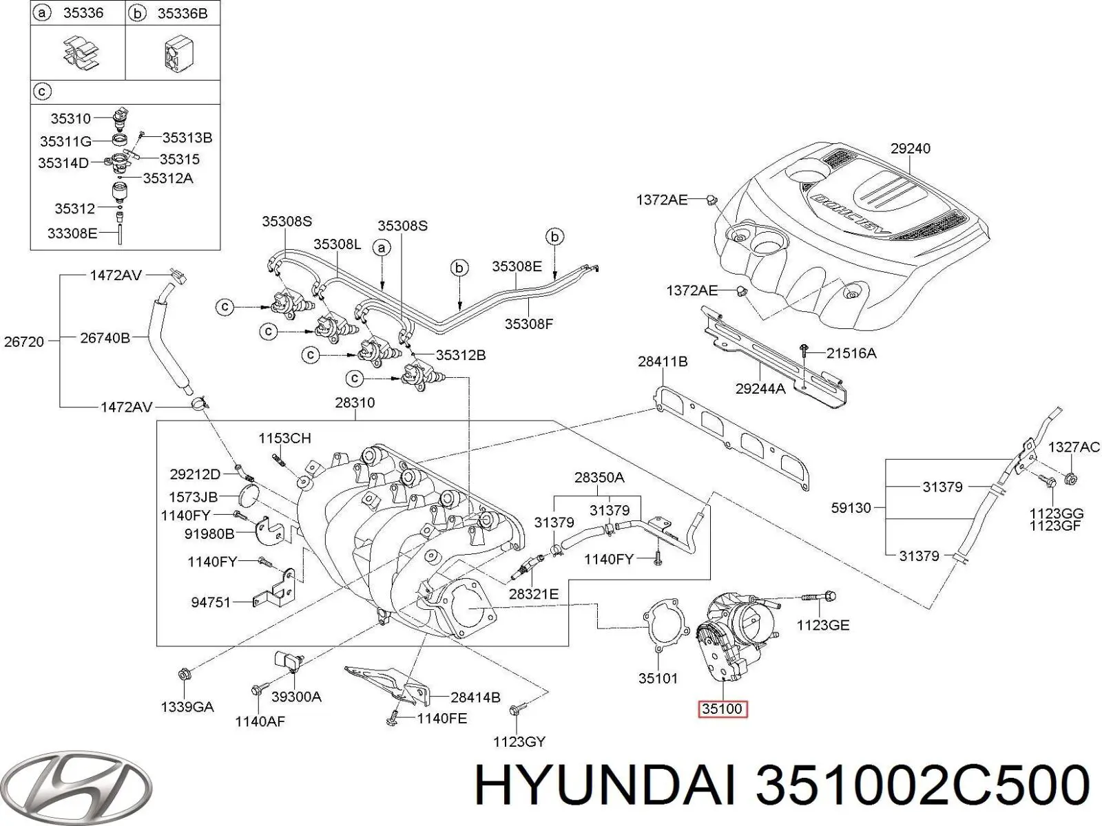 Do koszyka Przepustnica, komplet Hyundai H-1 STAREX Starex TQ