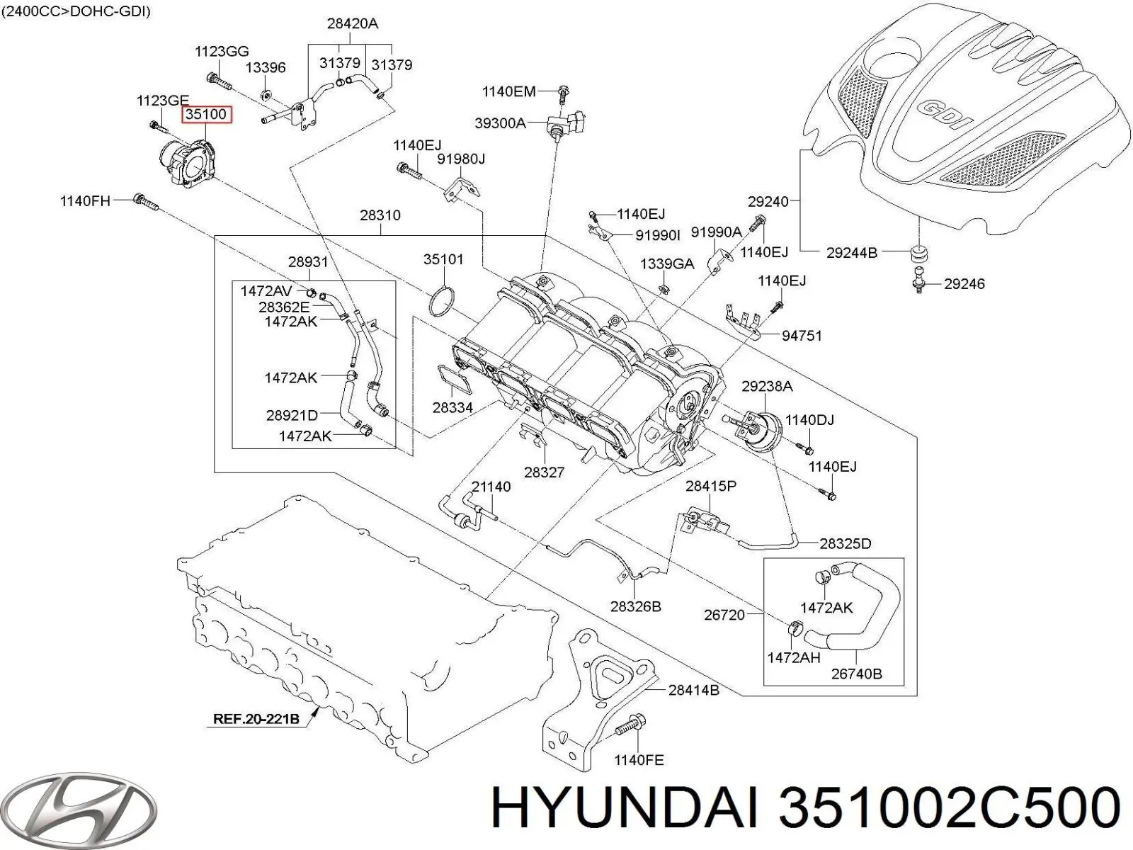  Przepustnica, komplet Hyundai H-1 STAREX 
