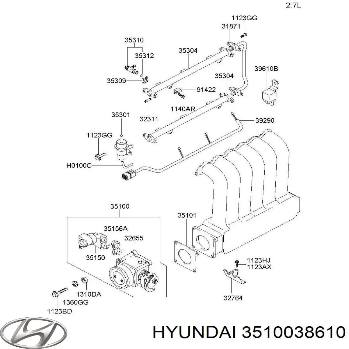 Przepustnica, komplet Hyundai Sonata IV sedana (EU4) (2001 - 2005) cena, od 126,49 USD