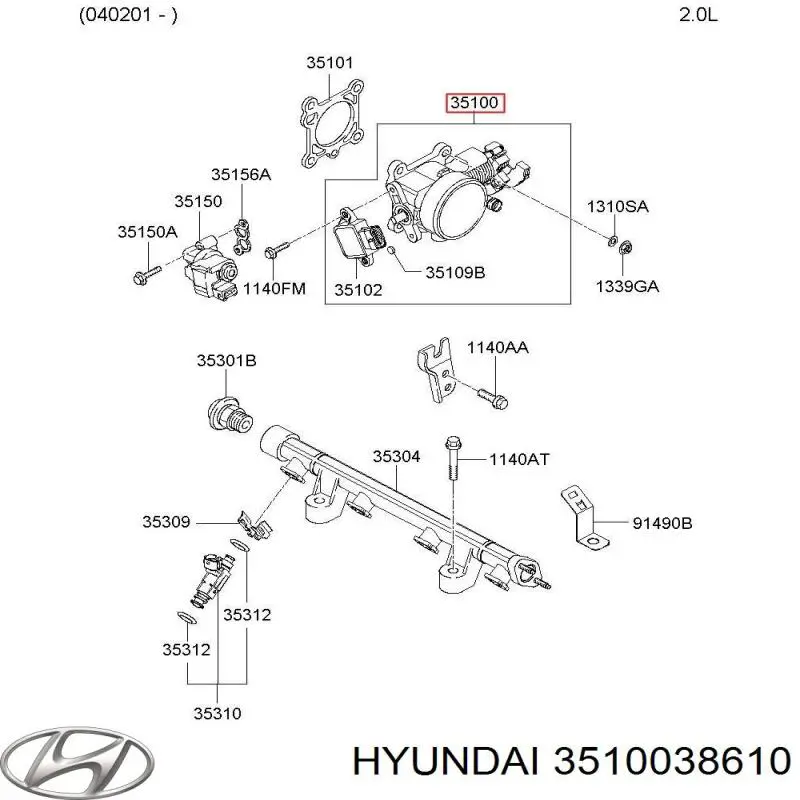 Przepustnica, komplet Hyundai Sonata IV