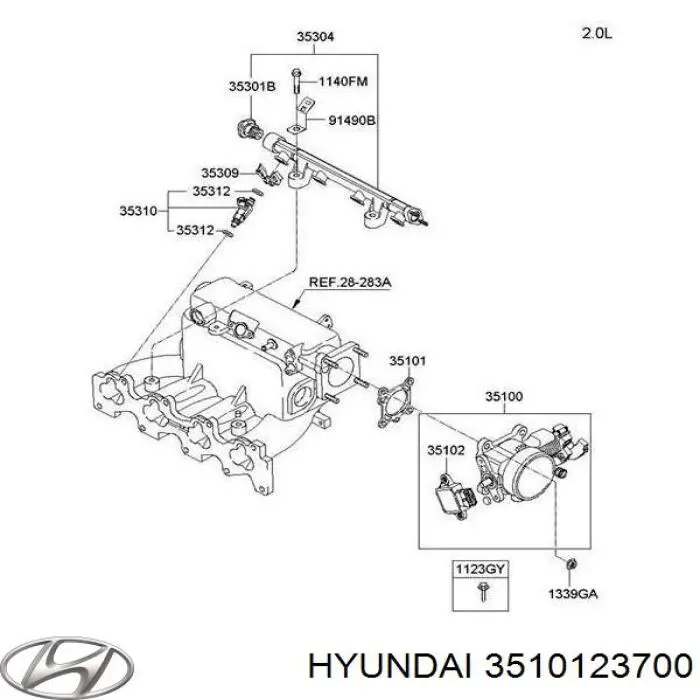 3510123700 Hyundai/Kia uszczelka przepustnicy