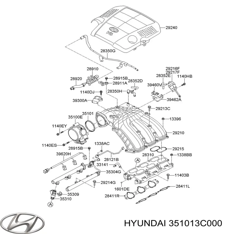 351013C000 Hyundai/Kia Uszczelka przepustnicy