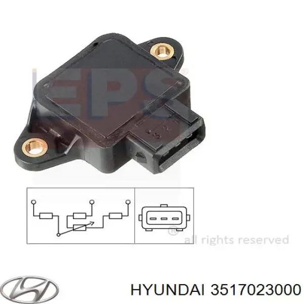 Czujnik położenia przepustnicy (potencjometr) Hyundai/Kia 3517023000 cena, od 40,86 USD