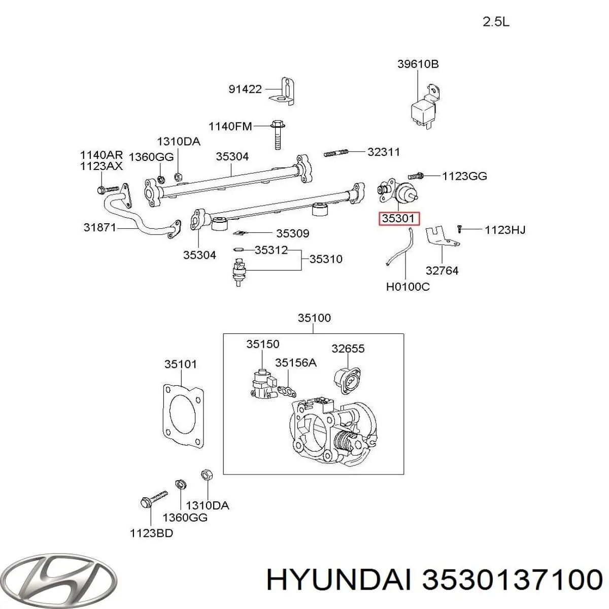 Regulator ciśnienia paliwa w listwie paliwowej Hyundai/Kia 3530137100 cena, od 85,50 USD