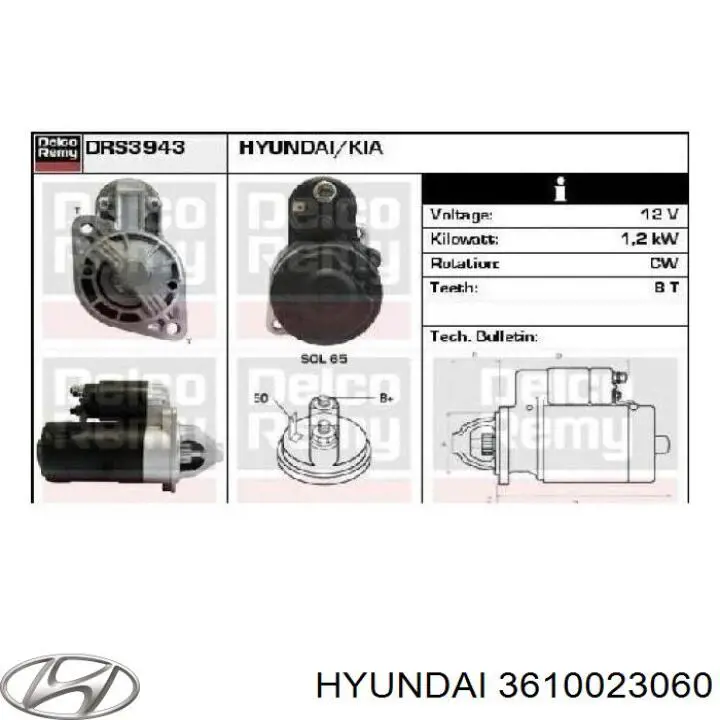 3610023060 Hyundai/Kia Rozrusznik