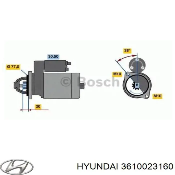 Rozrusznik Hyundai/Kia 3610023160 cena, od 74,53 USD
