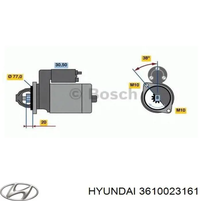 Do koszyka 3610023161 Hyundai/Kia Rozrusznik