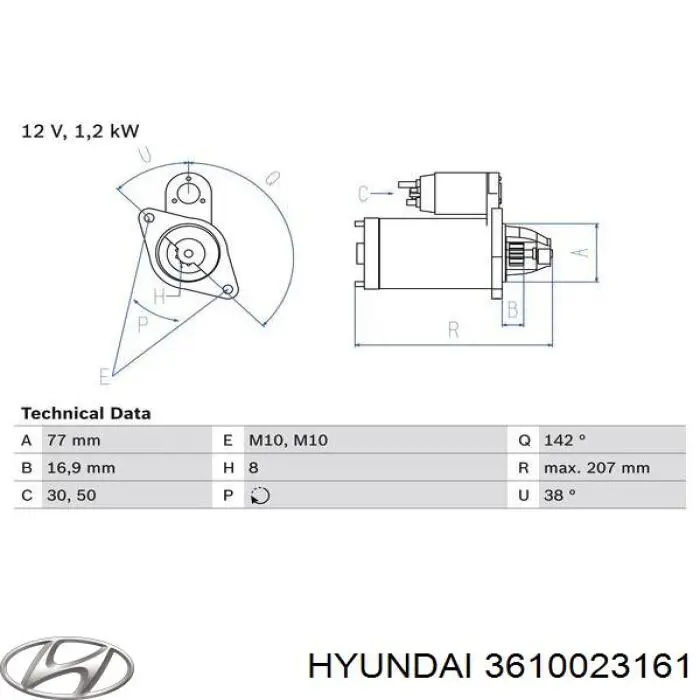 Rozrusznik Hyundai/Kia 3610023161 cena, od 72,84 USD