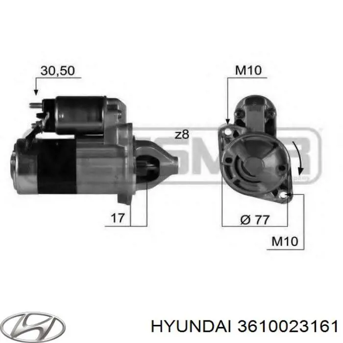 3610023161 Hyundai/Kia rozrusznik