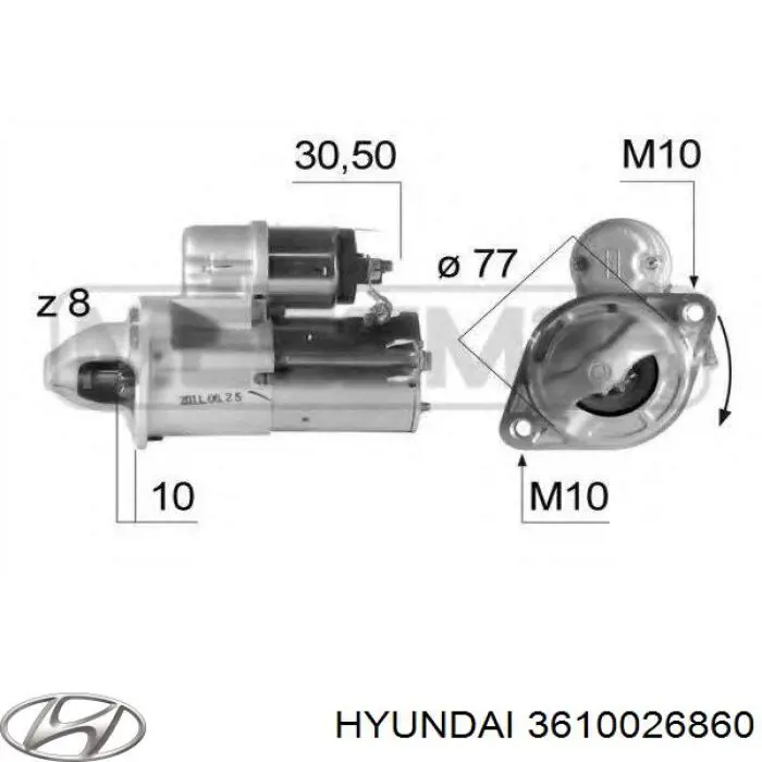 Rozrusznik Hyundai/Kia 3610026860 cena, od 239,22 USD
