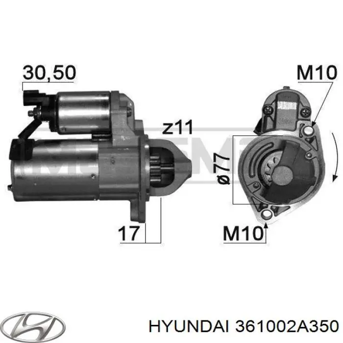 361002A350 Hyundai/Kia Rozrusznik