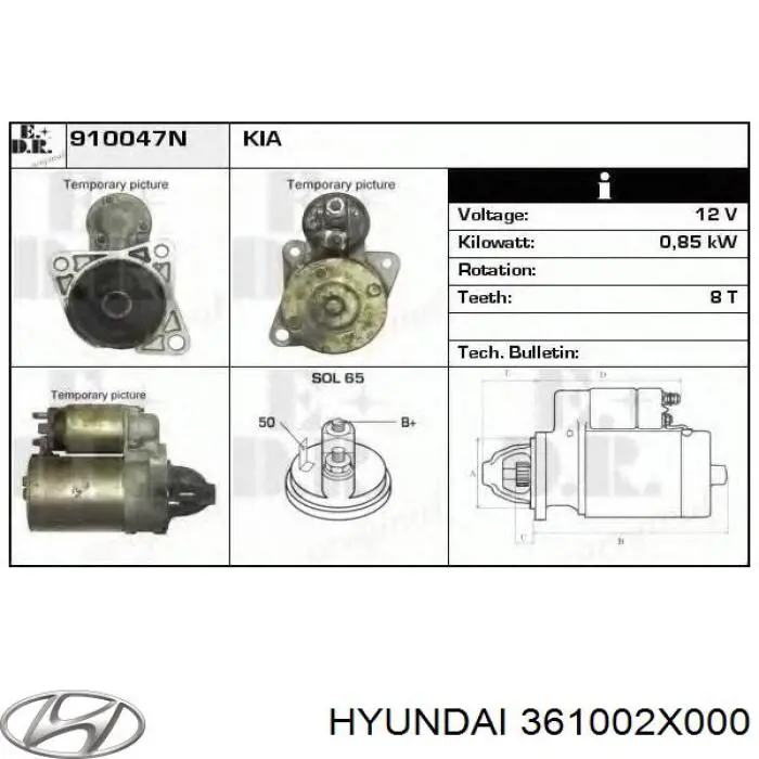 361002X000 Hyundai/Kia Rozrusznik