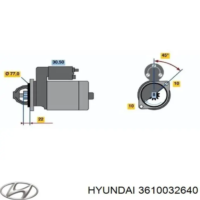 Rozrusznik 3610032640 Hyundai/Kia