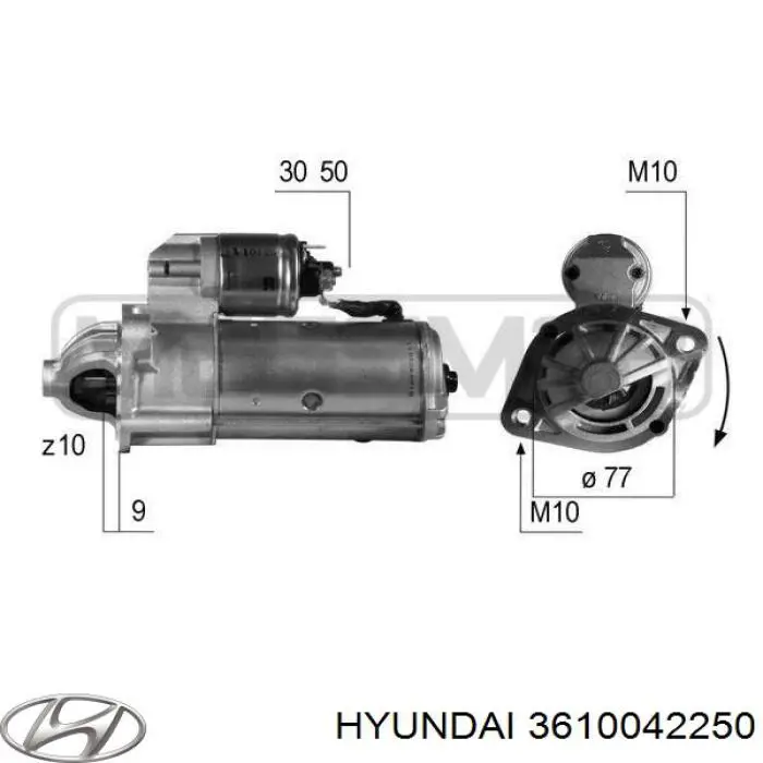 Rozrusznik Hyundai/Kia 3610042250 cena, od 146,72 USD