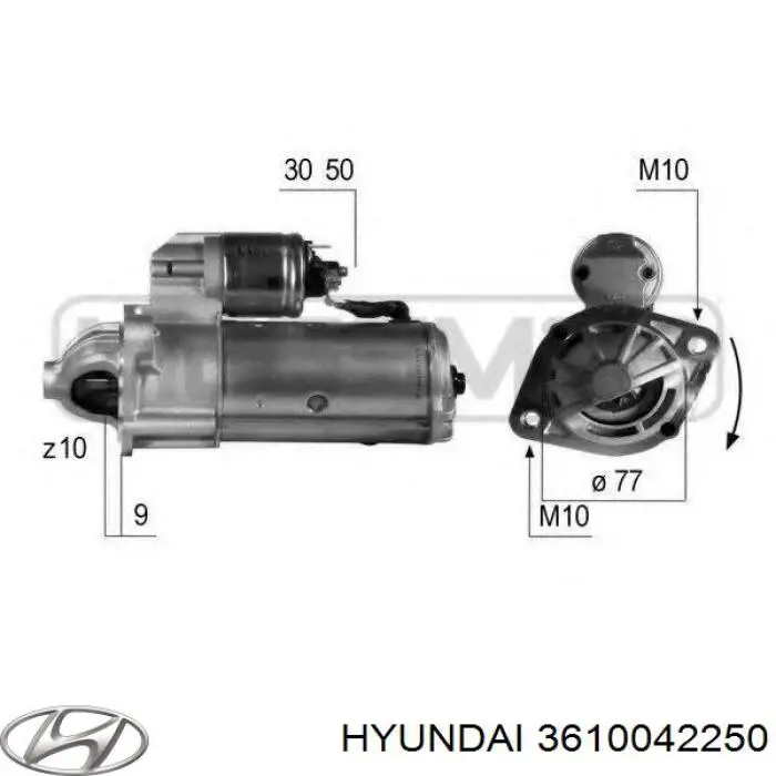 Do koszyka 3610042250 Hyundai/Kia Rozrusznik