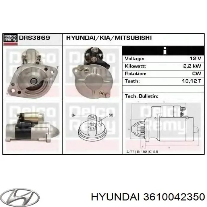 3610042350 Hyundai/Kia rozrusznik