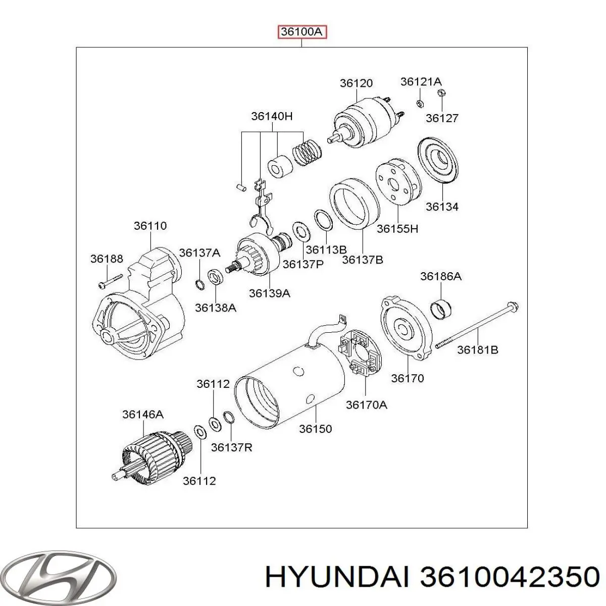 Rozrusznik 3610042350 Hyundai/Kia