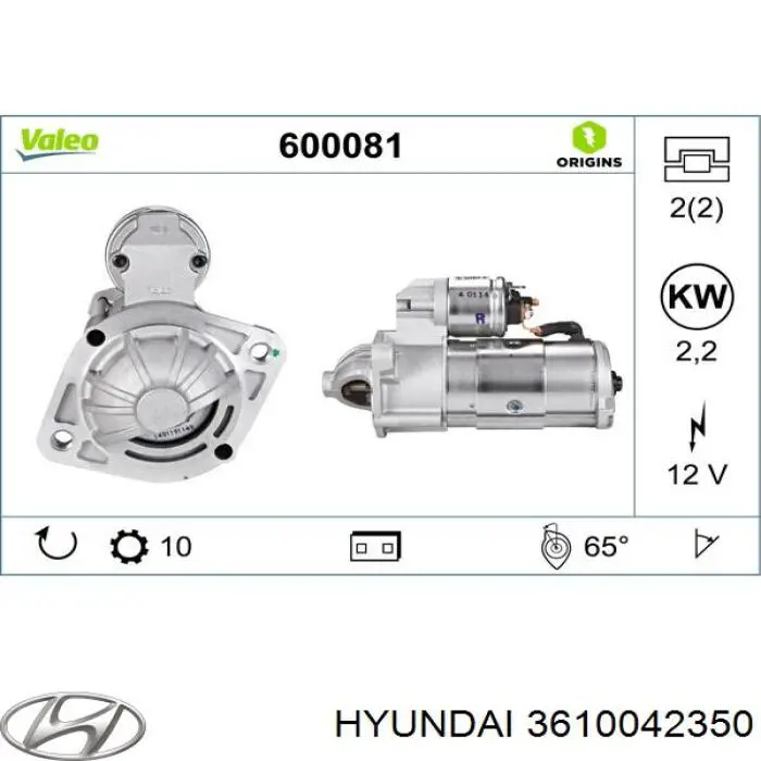 3610042350 Hyundai/Kia Rozrusznik