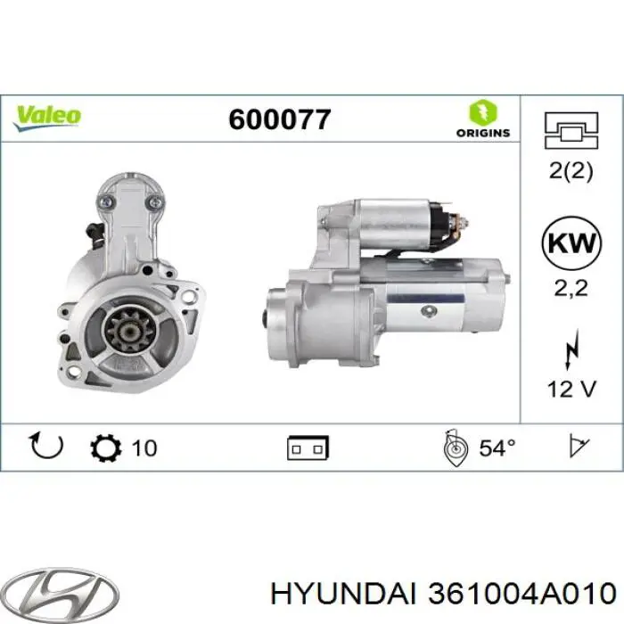Rozrusznik Hyundai/Kia 361004A010