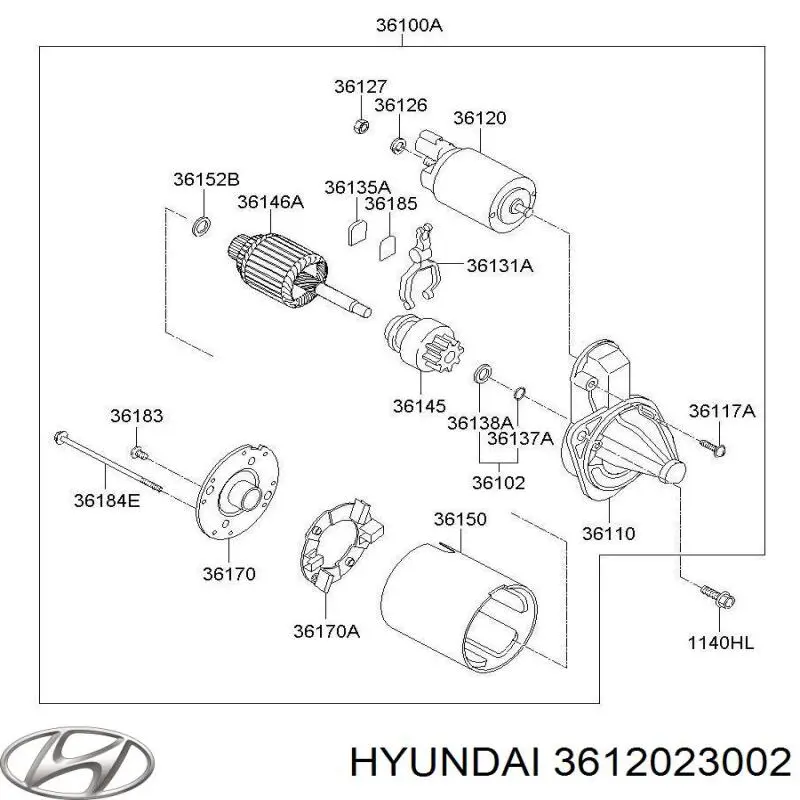 Elektromagnes rozrusznika 3612023002 Hyundai/Kia
