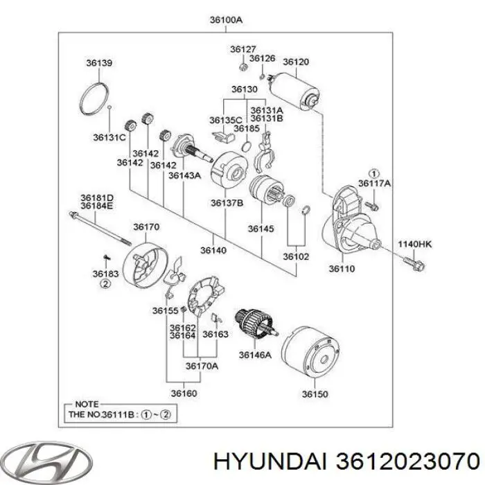 3612023070 Hyundai/Kia elektromagnes rozrusznika