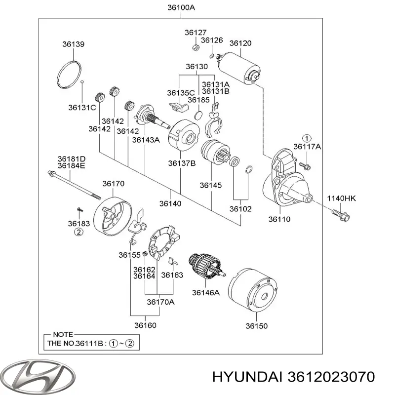 361202E120 Hyundai/Kia Elektromagnes rozrusznika