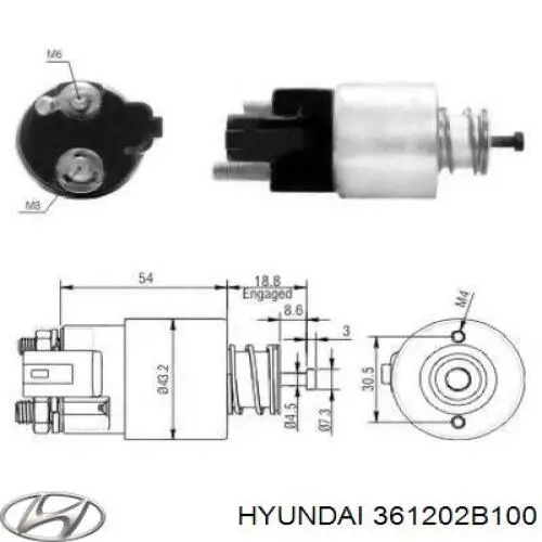 Do koszyka 361202B100 Hyundai/Kia Elektromagnes rozrusznika