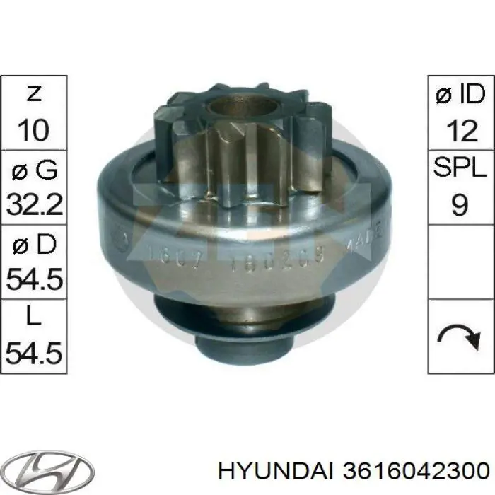 3616042300 Hyundai/Kia bendiks rozrusznika