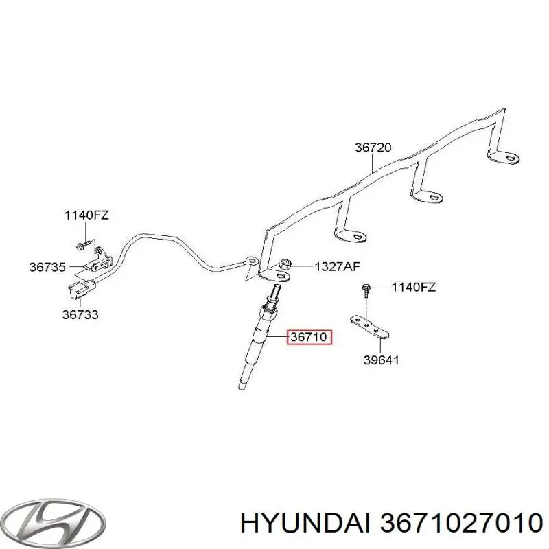 Do koszyka 3671027010 Hyundai/Kia Świeca żarowa