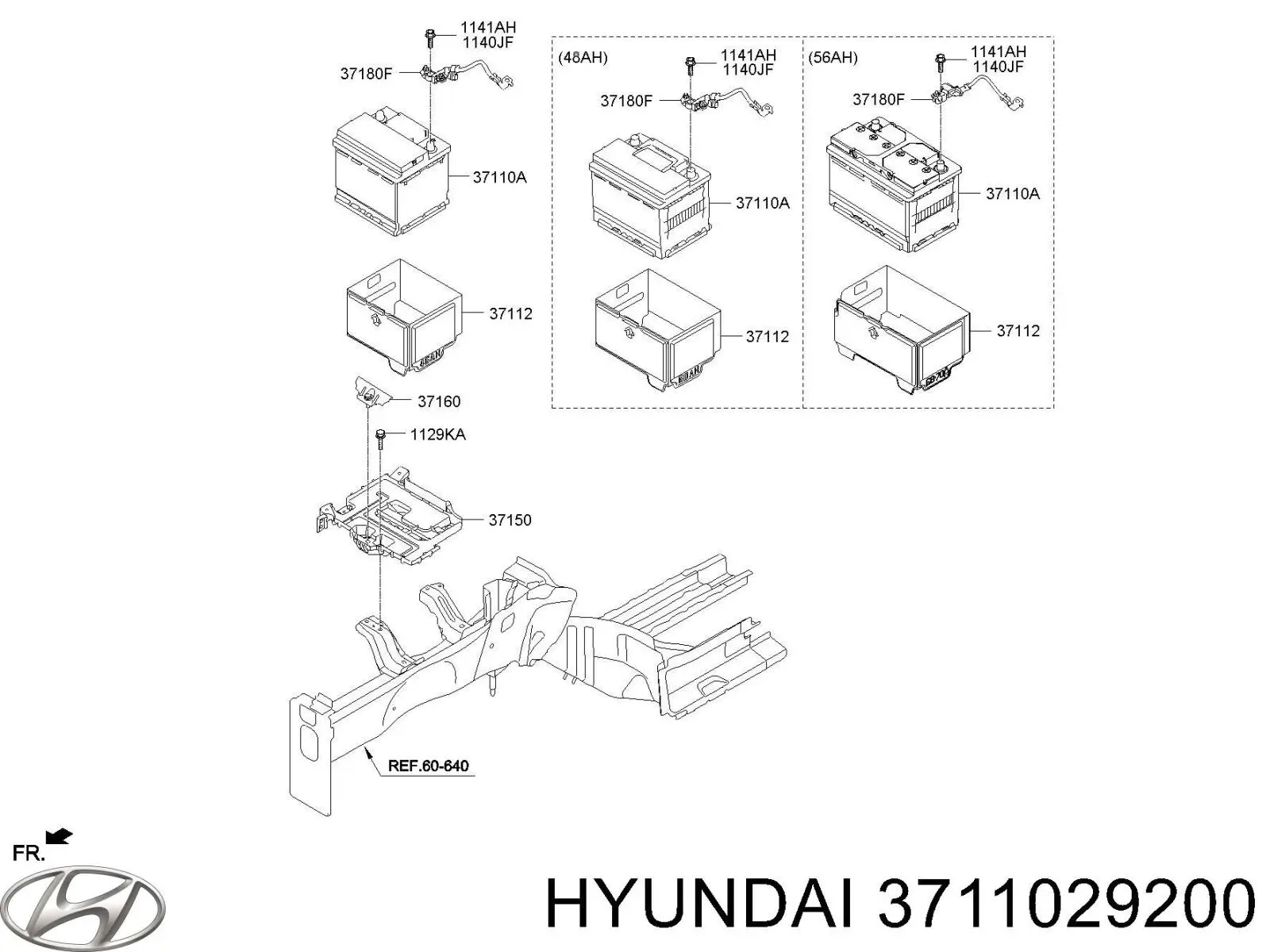 Bateria (akumulator) Hyundai/Kia 3711029200 cena, od 10,10 USD