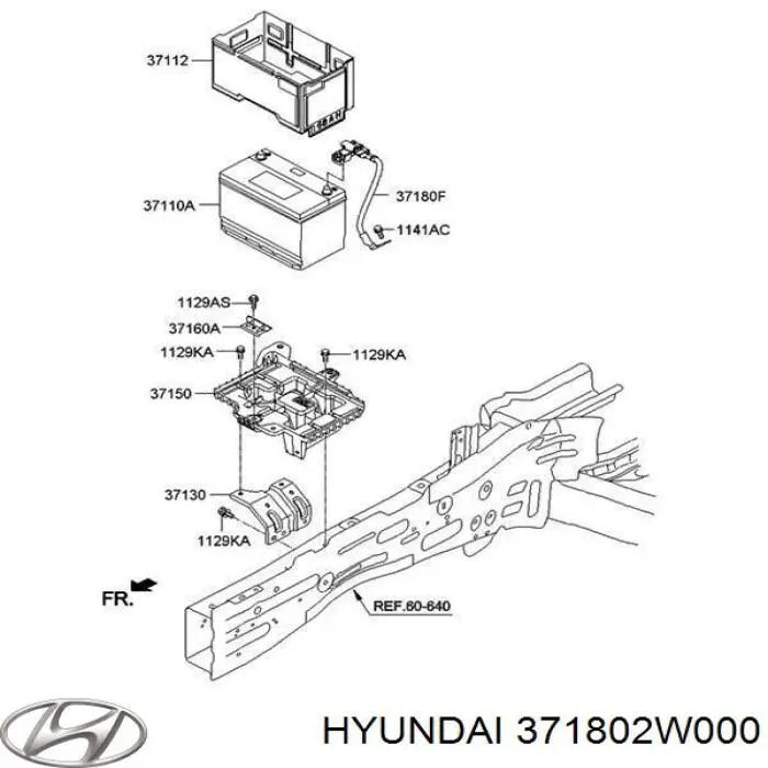 371802W000 Hyundai/Kia Przewód masowy akumulatora