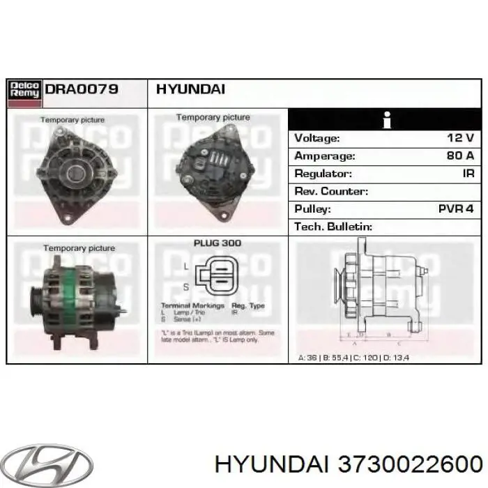 3730022600 Hyundai/Kia Alternator